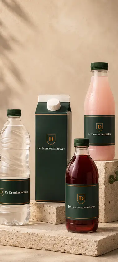 Flesjes drinken met eigen etiket